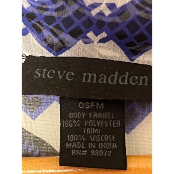 Steve Madden OSFM Lightweight Open Geometric Pattern Fringe Kimono Long - Picture 11 of 16